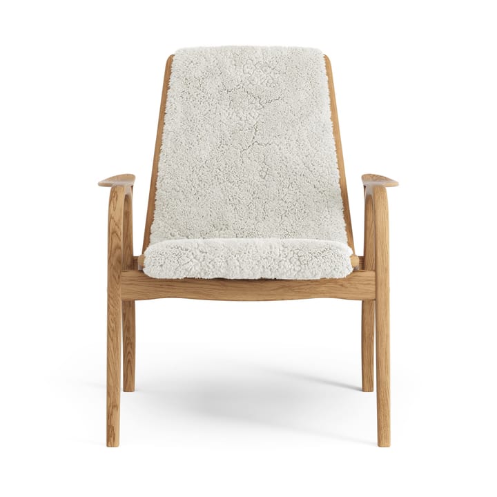 Fotel z laminatu dąb olejowany/skóra owcza - Offwhite (biały) - Swedese