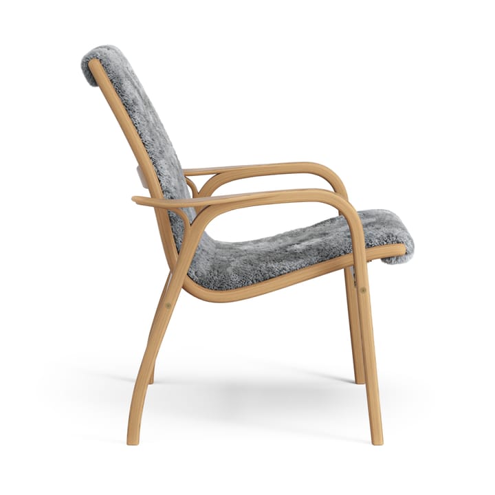 Fotel z laminatu dąb olejowany/skóra owcza, Scandinavian Grey (szary) Swedese