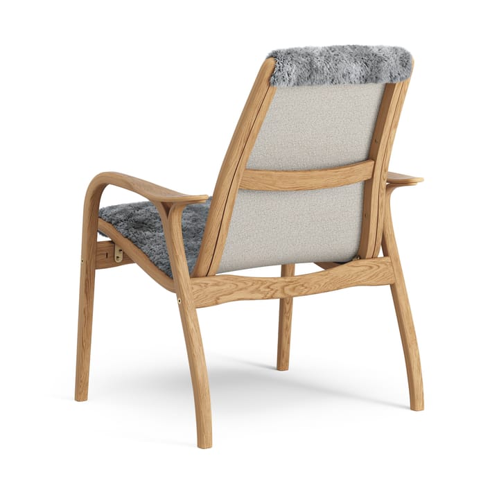 Fotel z laminatu dąb olejowany/skóra owcza, Scandinavian Grey (szary) Swedese
