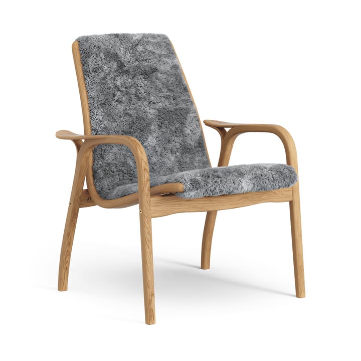 Fotel z laminatu dąb olejowany/skóra owcza - Scandinavian Grey (szary) - Swedese