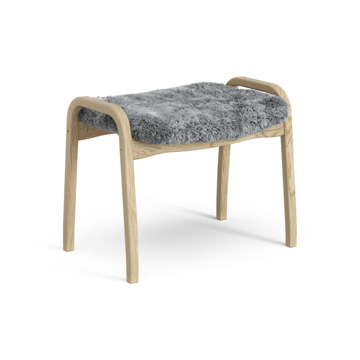 Lamini podnóżek dla dzieci dąb lakierowany/kożuch, Scandinavian Grey (szary) Swedese