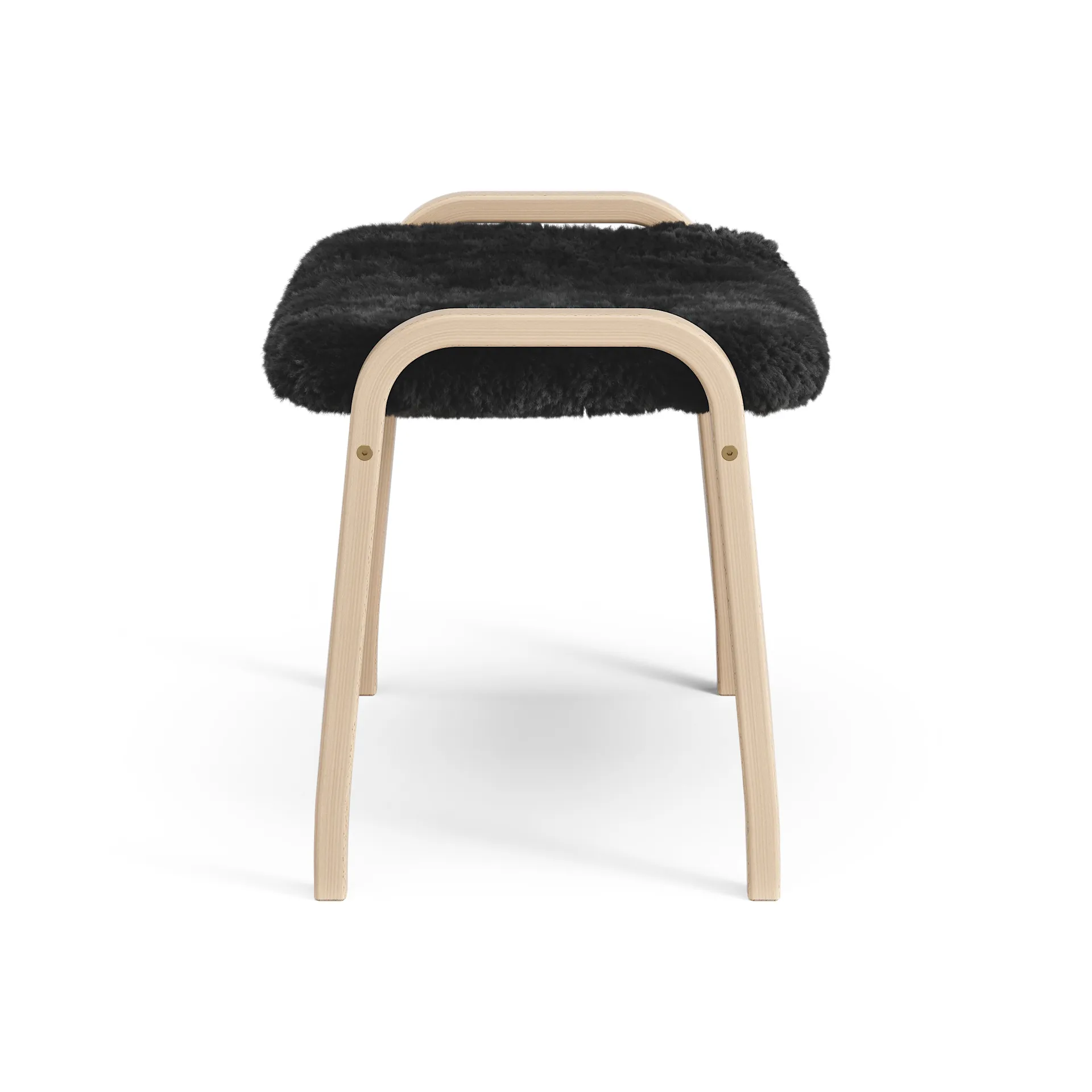 Lamini podnóżek dla dzieci lakierowany książka/kożuch, Black (czarny) Swedese