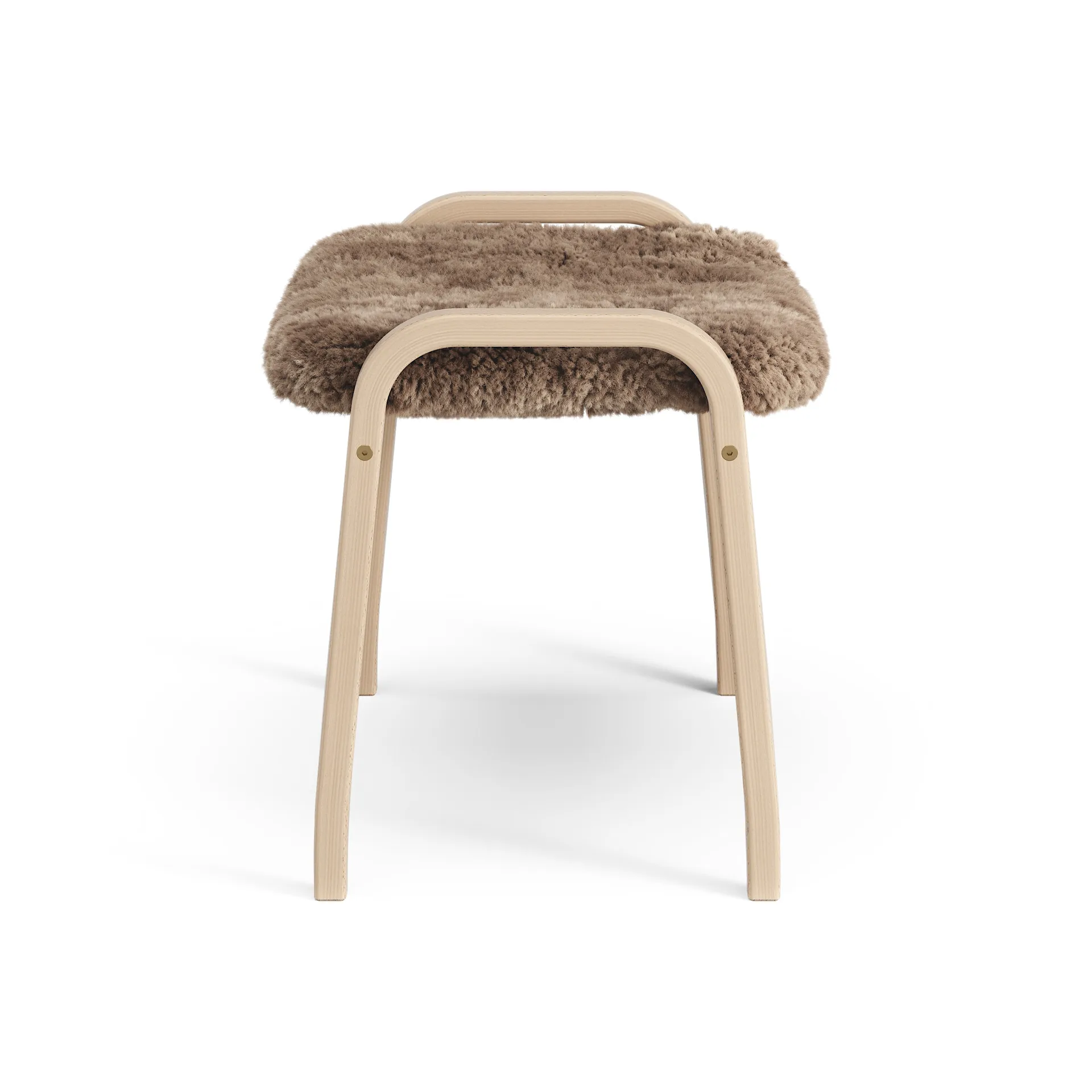 Lamini podnóżek dla dzieci lakierowany książka/kożuch, Sahara (nugatowy brąz) Swedese