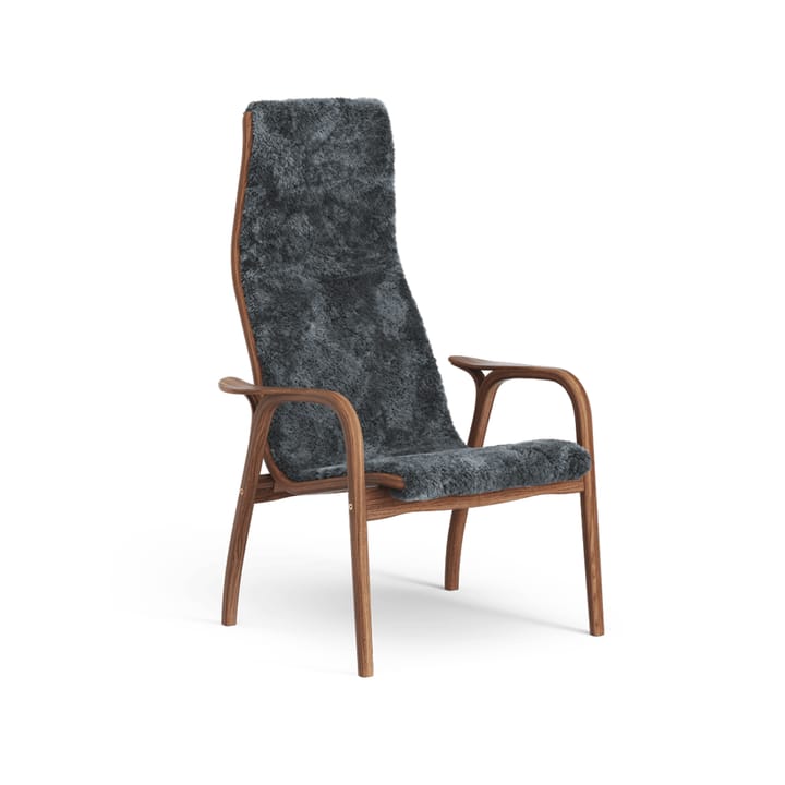 Lamino fotel - owcza skóra,charcoal, orzech lakierowany - Swedese