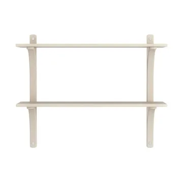 Levi półka - Bielony jesion-stal nierdzewna, 2 półki, 90 cm - Swedese