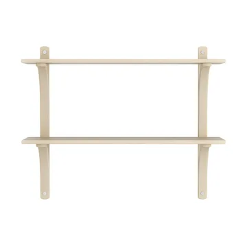 Levi półka - Lakierowany jesion-stal nierdzewna, 2 półki, 90 cm - Swedese