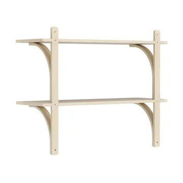 Levi półka - Lakierowany jesion-stal nierdzewna, 2 półki, 90 cm - Swedese
