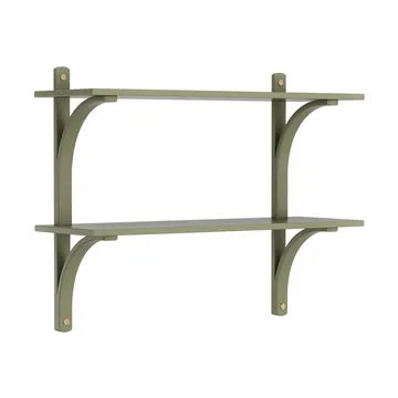 Levi półka - Moss green, mosiądz, 2 półki, 90 cm - Swedese