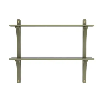 Levi półka - Moss green, mosiądz, 2 półki, 90 cm - Swedese
