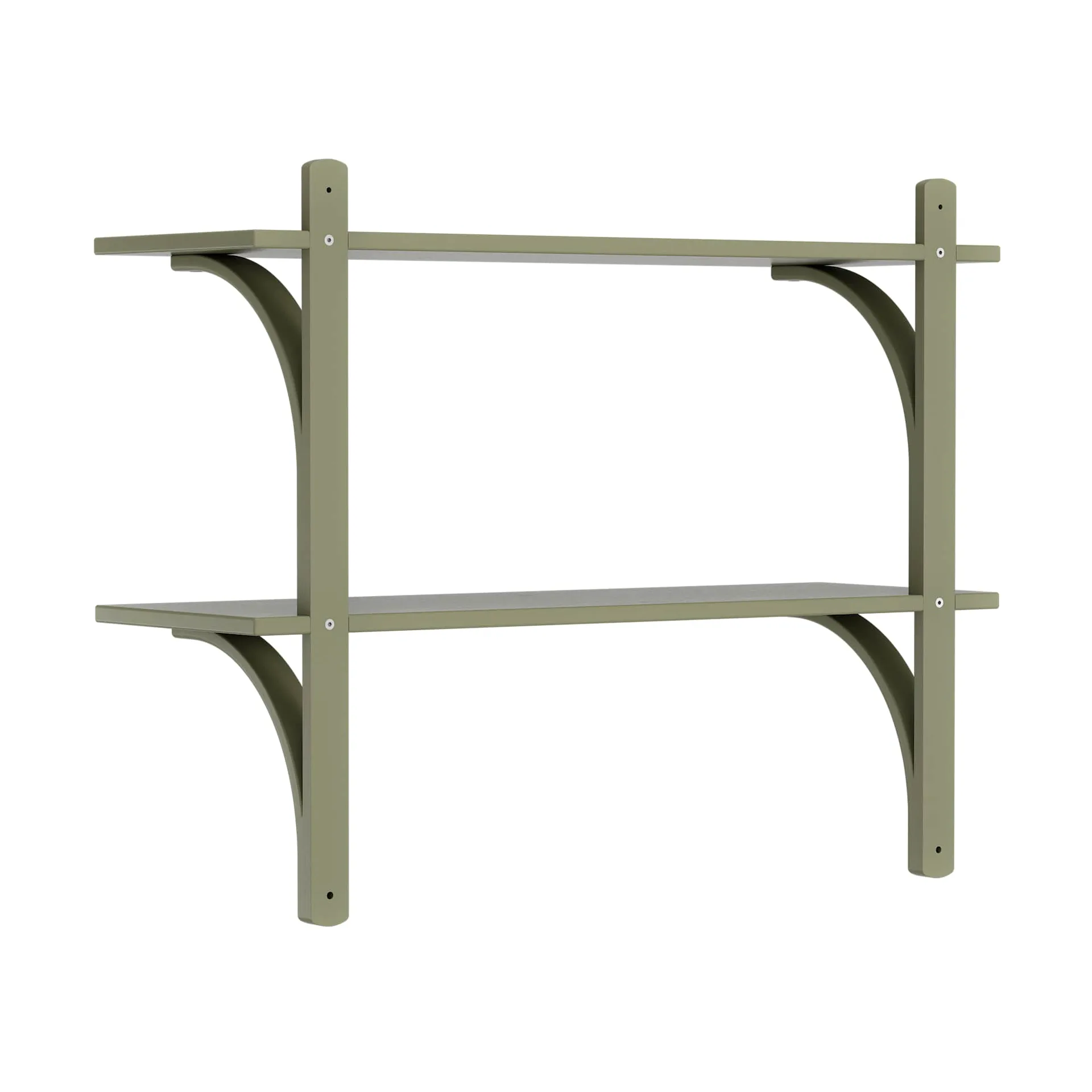 Levi półka, Moss green, mosiądz, 2 półki, 90 cm Swedese
