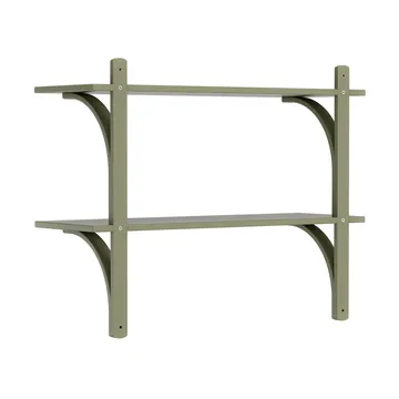Levi półka - Moss green, mosiądz, 2 półki, 90 cm - Swedese