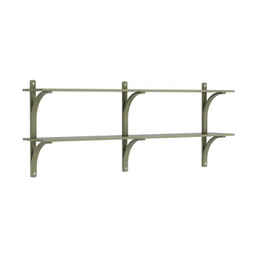 Levi półka - Moss green-stal nierdzewna, 2 półki, 180 cm - Swedese