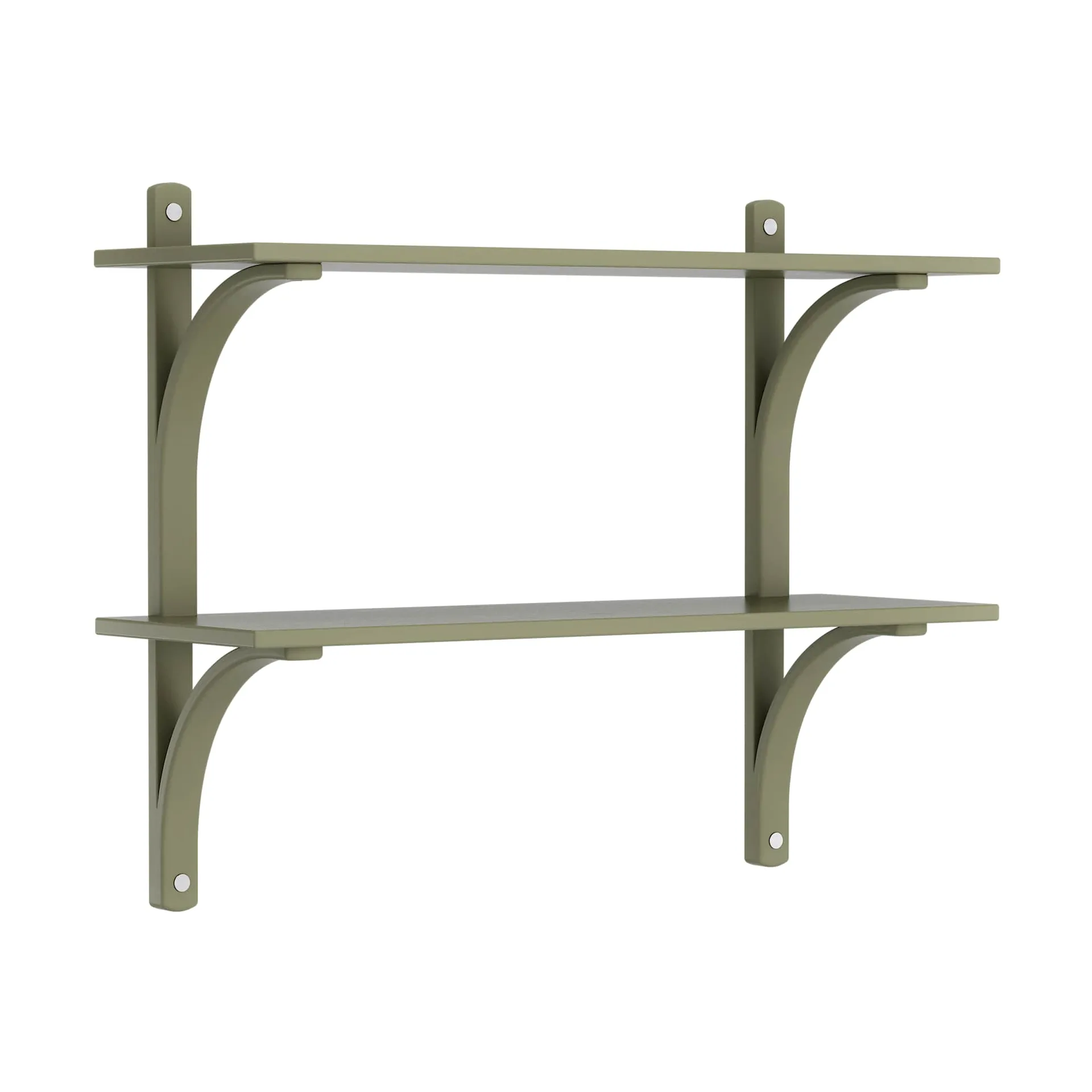Levi półka, Moss green-stal nierdzewna, 2 półki, 90 cm Swedese