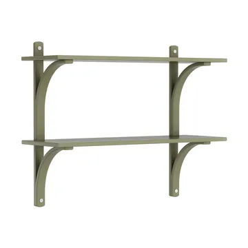 Levi półka - Moss green-stal nierdzewna, 2 półki, 90 cm - Swedese