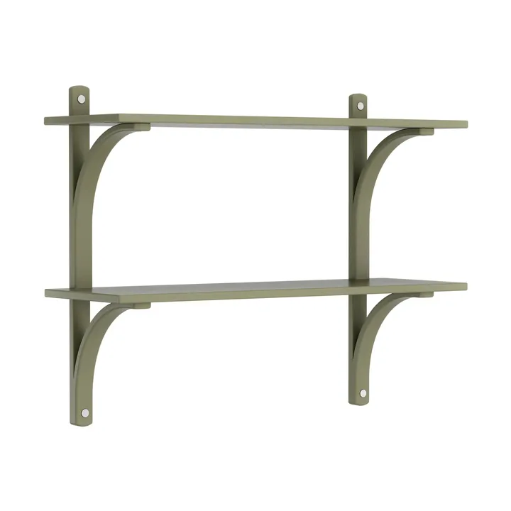 Levi półka - Moss green-stal nierdzewna, 2 półki, 90 cm - Swedese