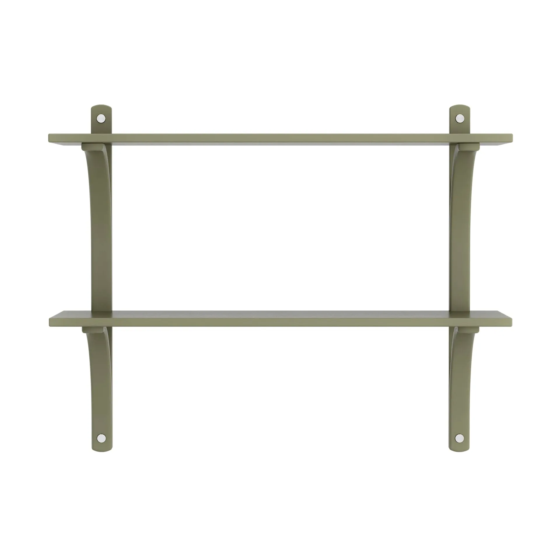 Levi półka, Moss green-stal nierdzewna, 2 półki, 90 cm Swedese