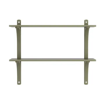 Levi półka - Moss green-stal nierdzewna, 2 półki, 90 cm - Swedese
