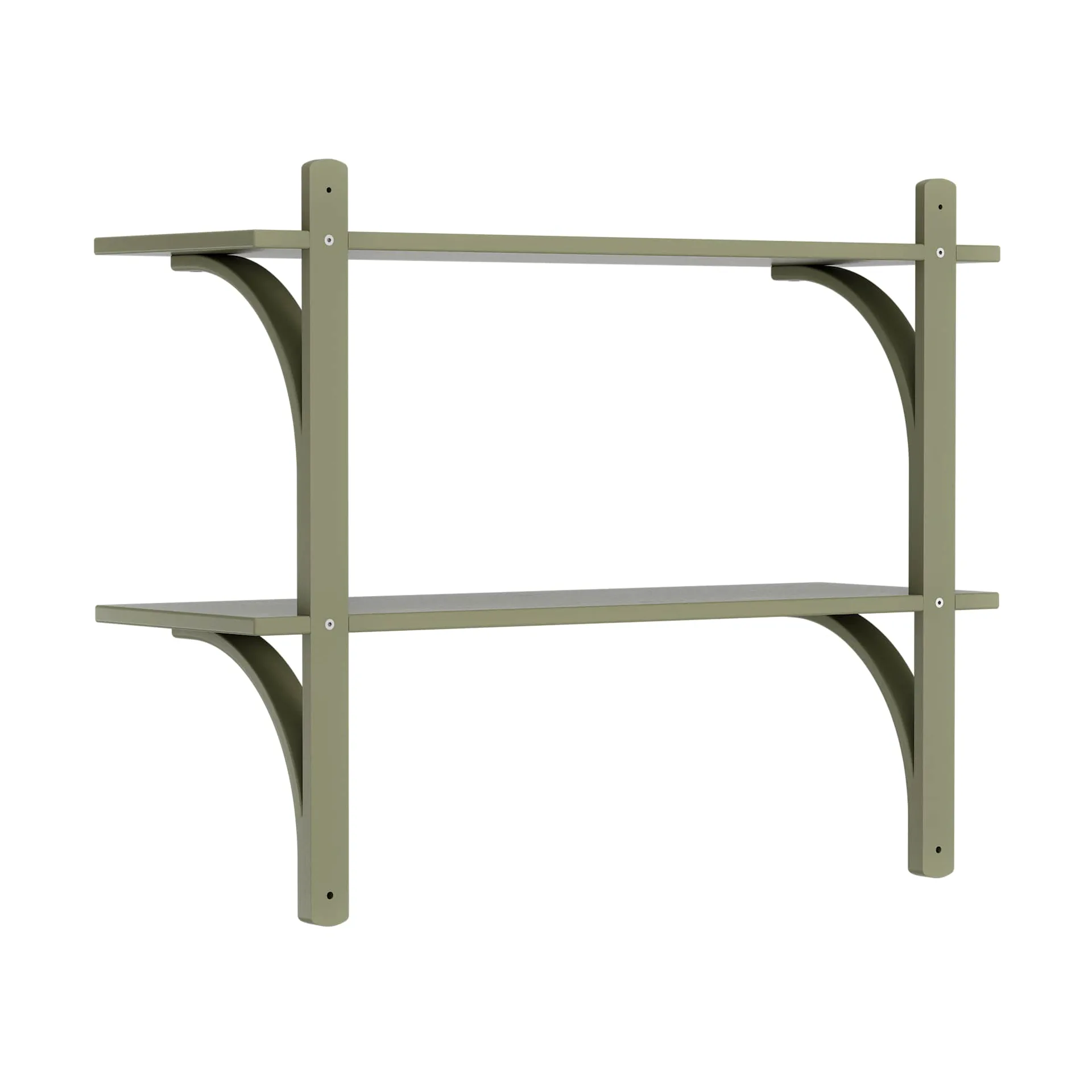 Levi półka, Moss green-stal nierdzewna, 2 półki, 90 cm Swedese