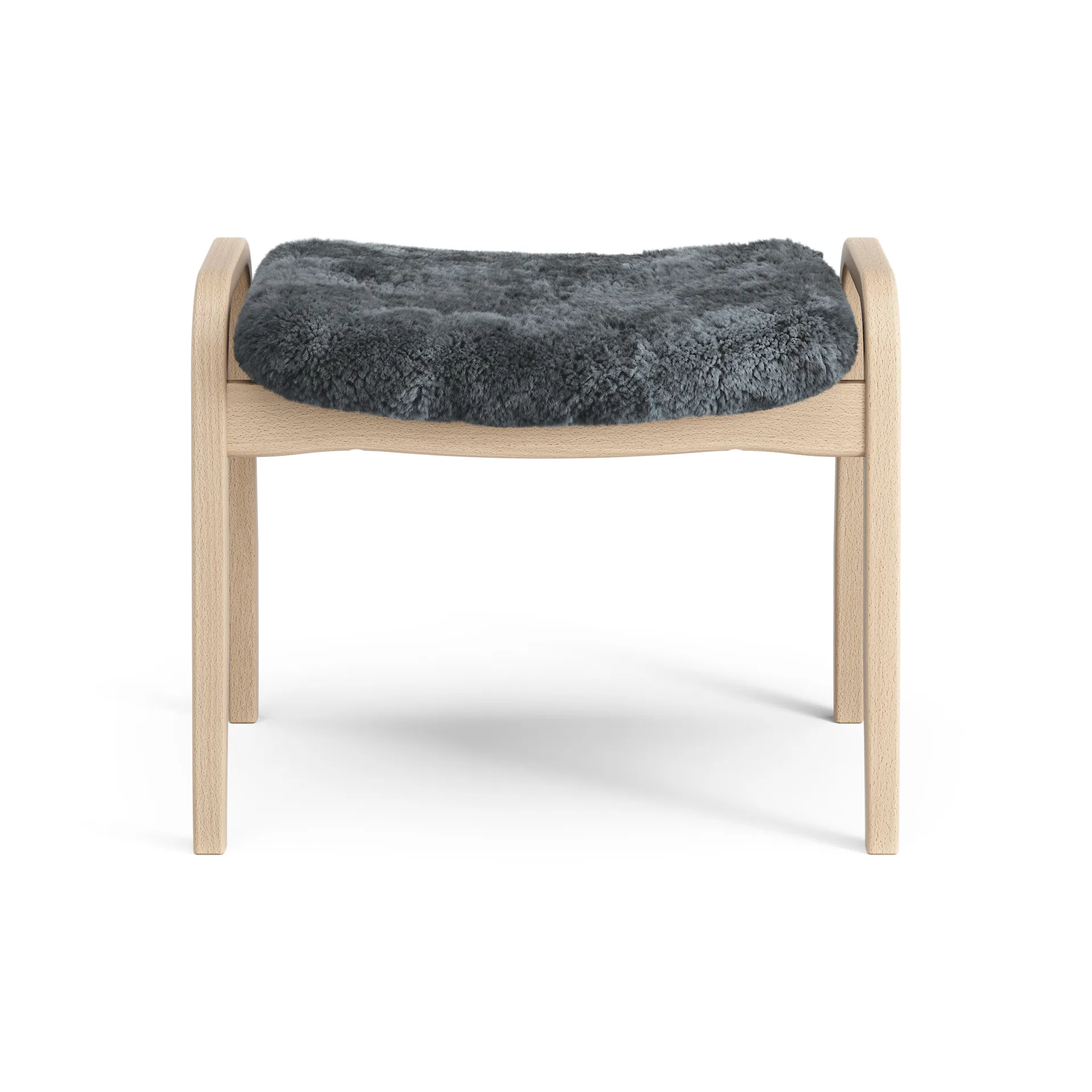 Podnóżek Lamino buk lakierowany/skóra owcza, Charcoal (ciemnoszary) Swedese