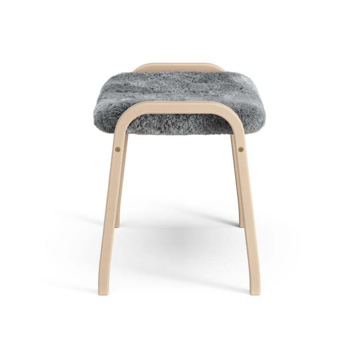 Podnóżek Lamino buk lakierowany/skóra owcza, Scandinavian Grey (szary) Swedese