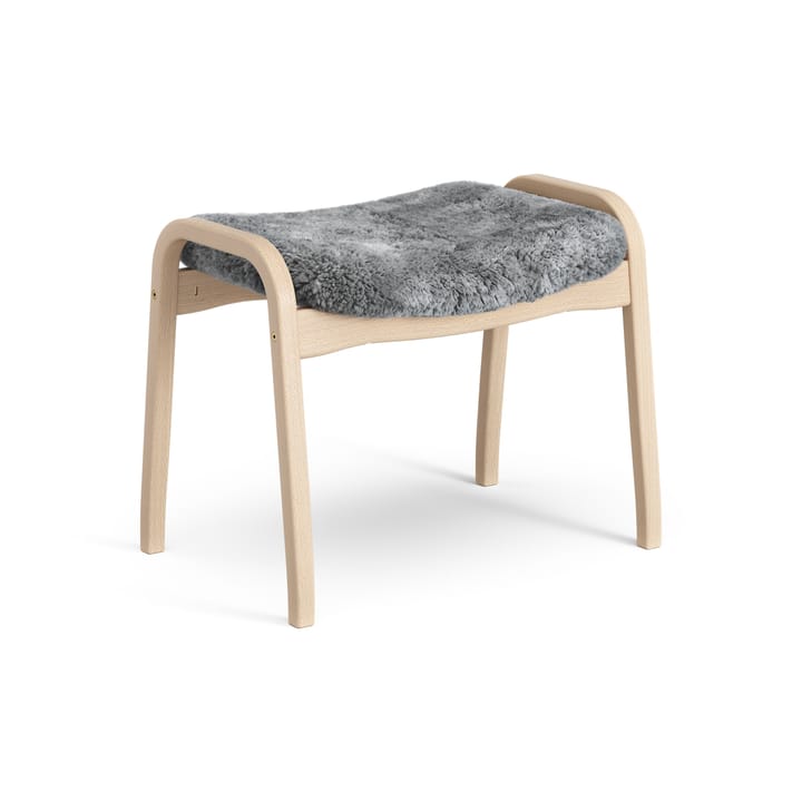 Podnóżek Lamino buk lakierowany/skóra owcza, Scandinavian Grey (szary) Swedese