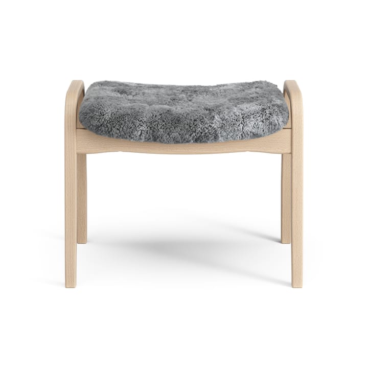 Podnóżek Lamino buk lakierowany/skóra owcza, Scandinavian Grey (szary) Swedese