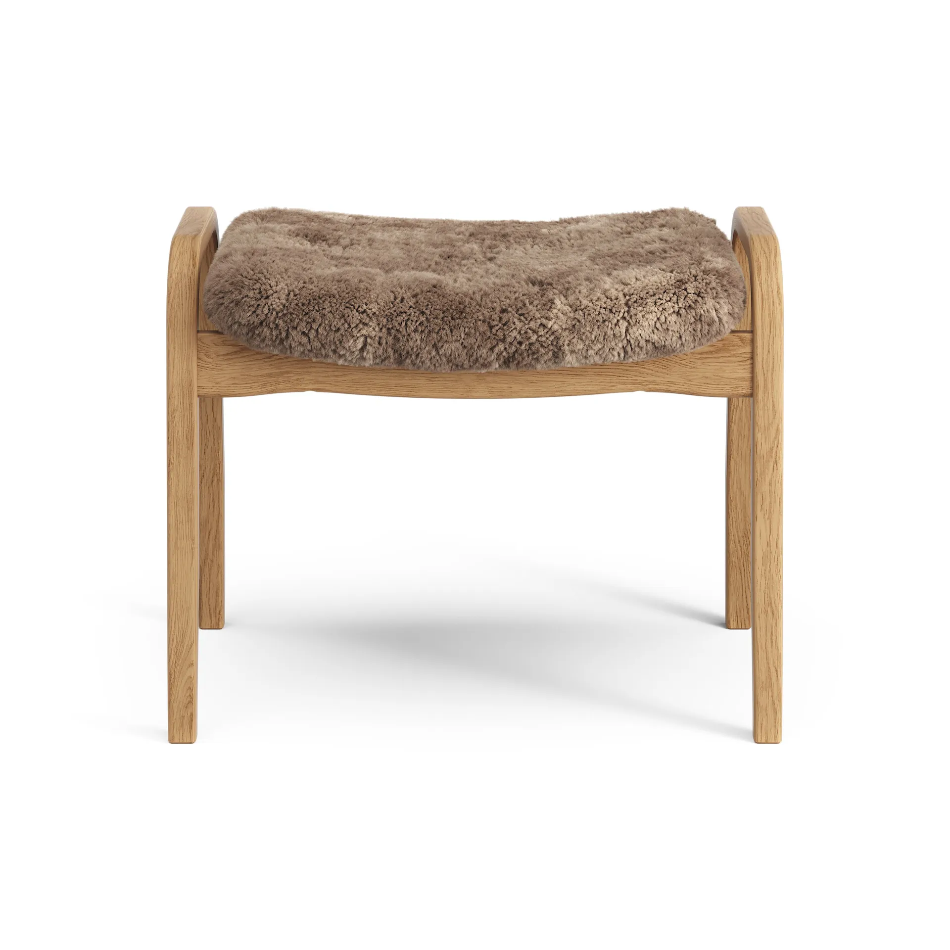 Podnóżek Lamino dąb olejowany/skóra owcza, Sahara (nugatowy brąz) Swedese