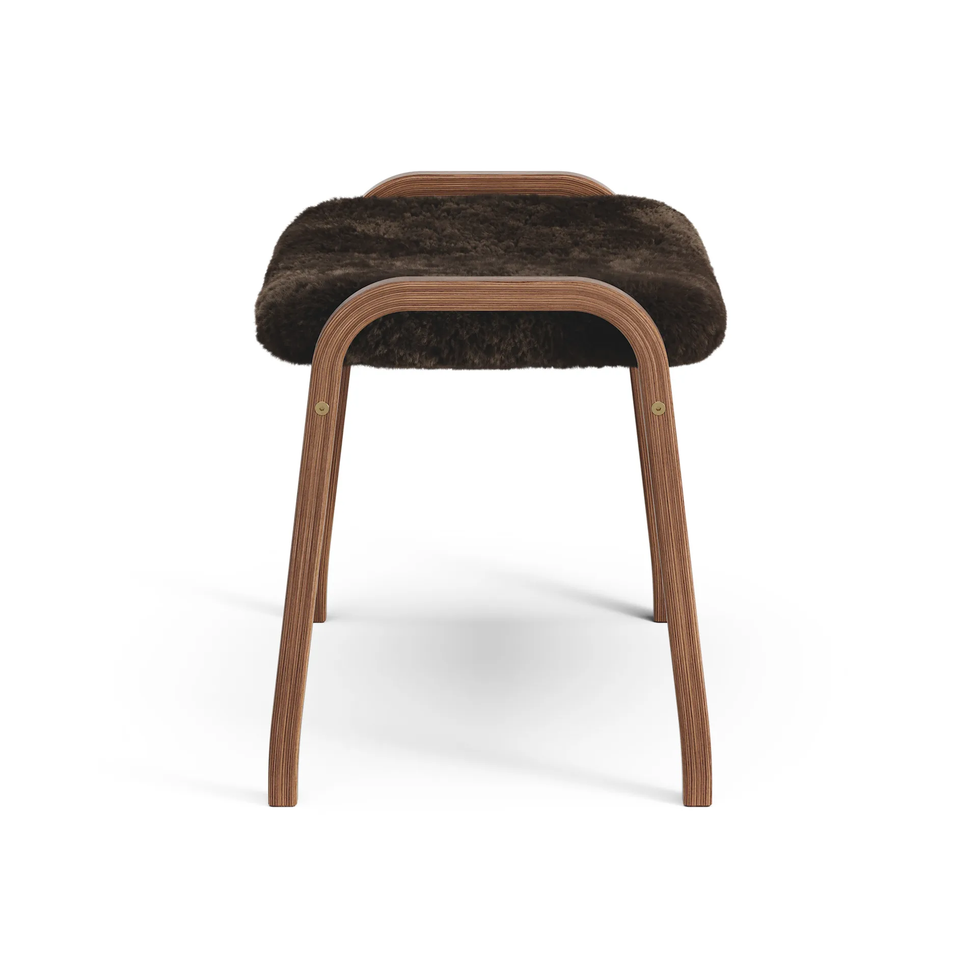 Podnóżek Lamino orzech olejowany/skóra owcza, Espresso (brąz) Swedese