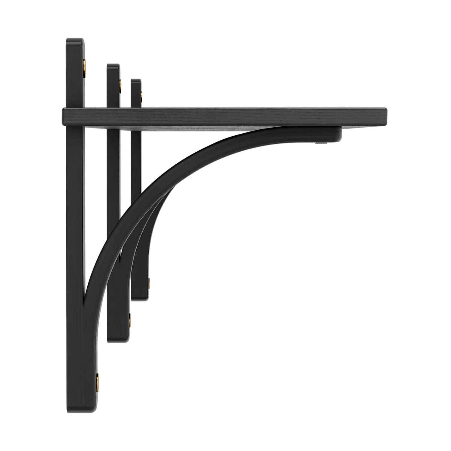 Półka Levi, 1 półka, Czarny bejcowany jesion-mosiądz, 180 cm Swedese