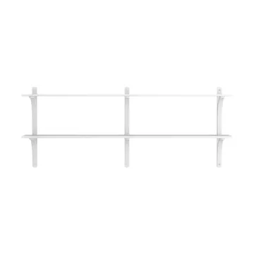 Półka Levi - Biały jesion-stal nierdzewna, 2 półki, 180 cm - Swedese