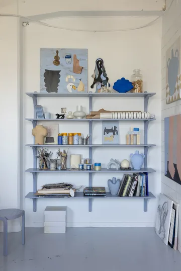 Półka Levi - Bielony dąb-stal nierdzewna, 2 półki, 90 cm - Swedese