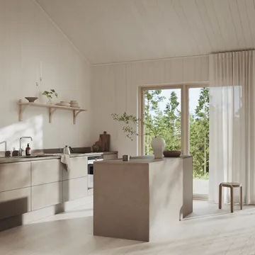 Półka Levi - Bielony jesion-mosiądz, 2 półki, 90 cm - Swedese