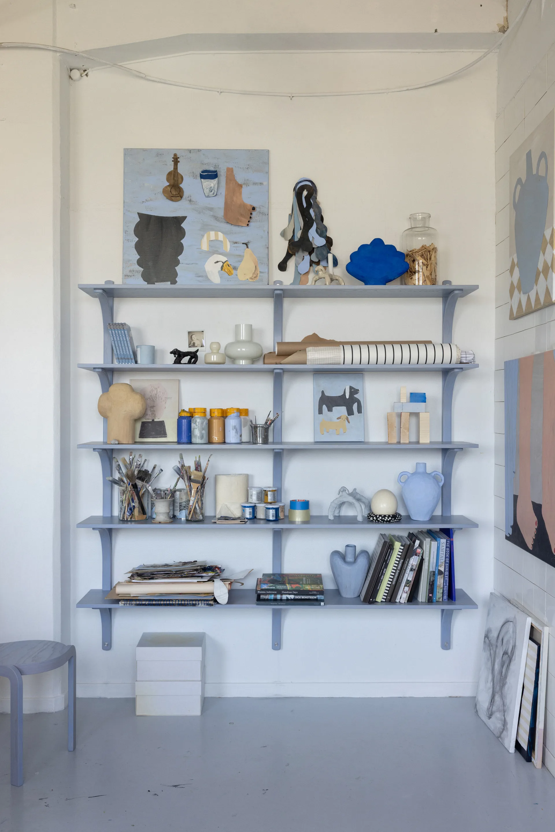 Półka Levi, Ilke niebieski, stal nierdzewna, 2 półki, 90 cm Swedese