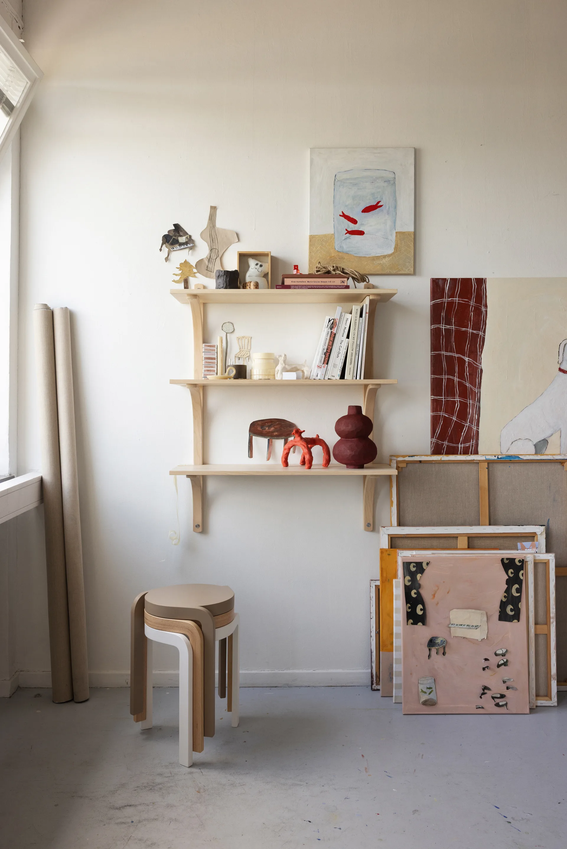 Półka Levi, Ilke niebieski–mosiądz, 2 półki, 90 cm Swedese