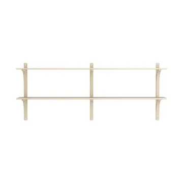 Półka Levi - Lakierowany jesion-stal nierdzewna, 2 półki, 180 cm - Swedese