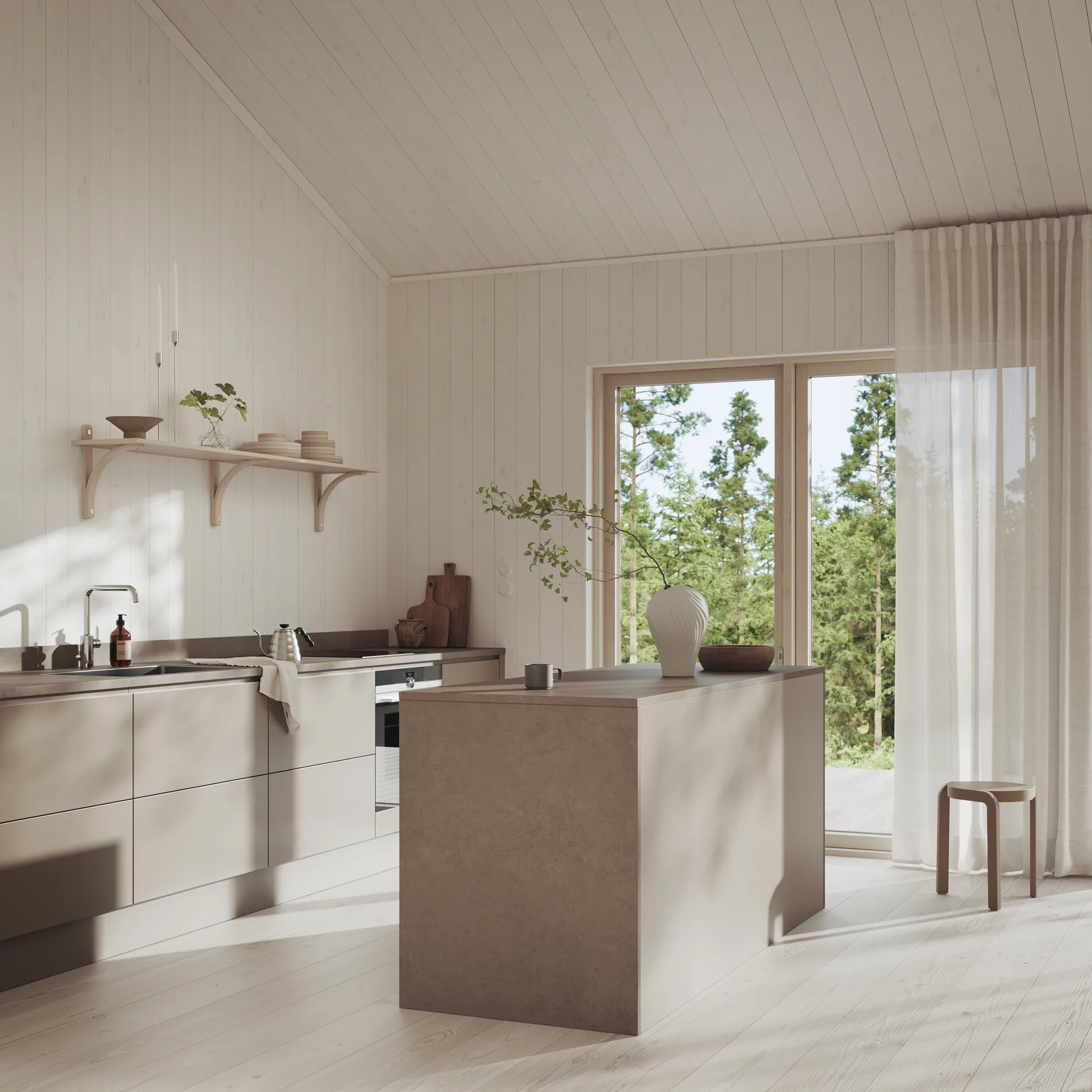 Półka Levi, Moss green-mosiądz, 2 półki, 180 cm Swedese