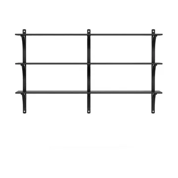 Regał Levi, 3 półki - Czarny bejcowany jesion-aluminium, 180 cm - Swedese