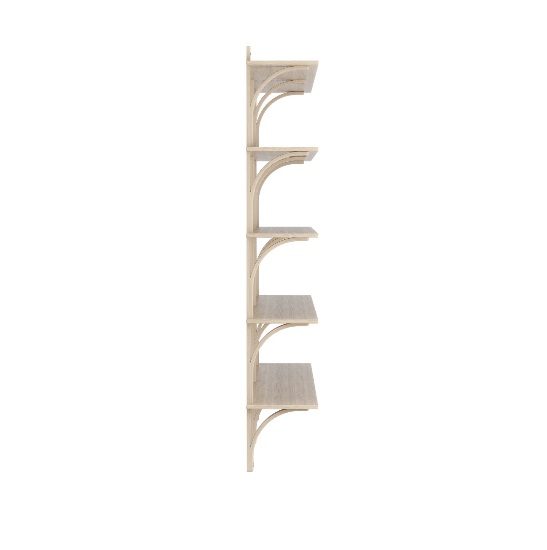 Regał Levi, 3 półki, Dąb bielony-aluminium, 180 cm Swedese