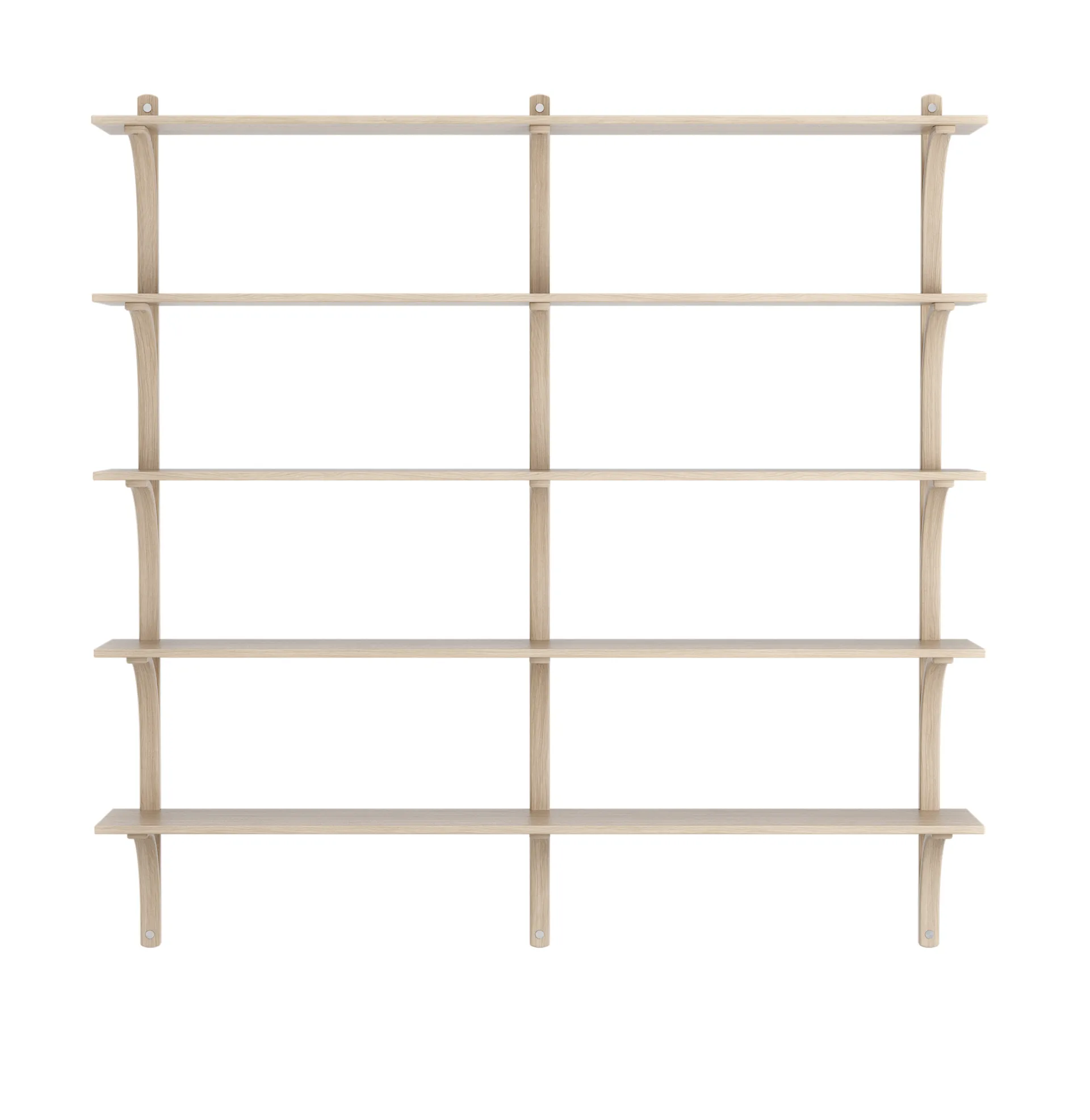 Regał Levi, 3 półki, Dąb bielony-aluminium, 180 cm Swedese