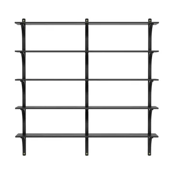 Regał Levi, 5 półek - Czarny bejcowany jesion-mosiądz, 180 cm - Swedese