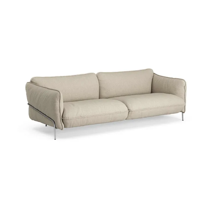 Sofa Continental - Sealife Dark beige/white-stal chromowana - Swedese