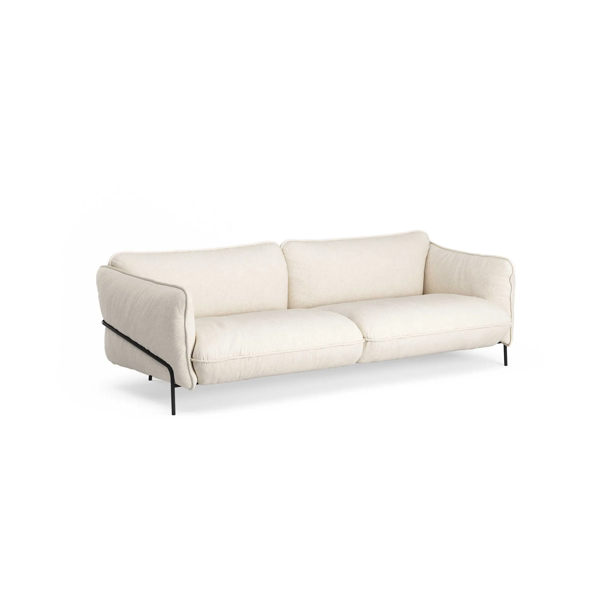 Sofa Continental, Sealife Ivory/sand-stal lakierowana na czarno Swedese