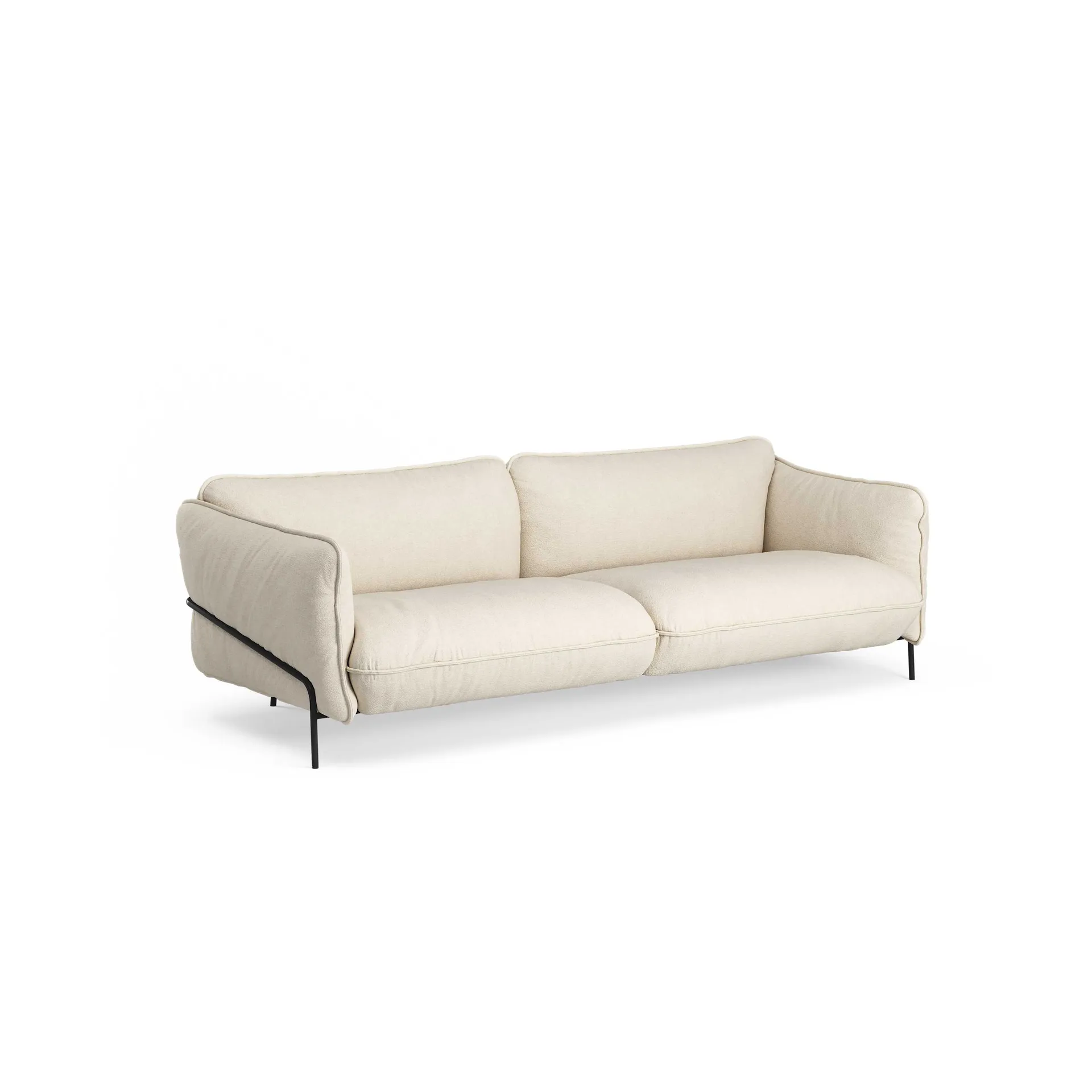 Sofa Continental, Sealife Light beige/white-stal lakierowana na czarno Swedese