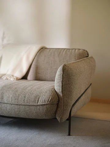 Sofa Continental - Wave Cobblestone-stal lakierowana na czarno - Swedese