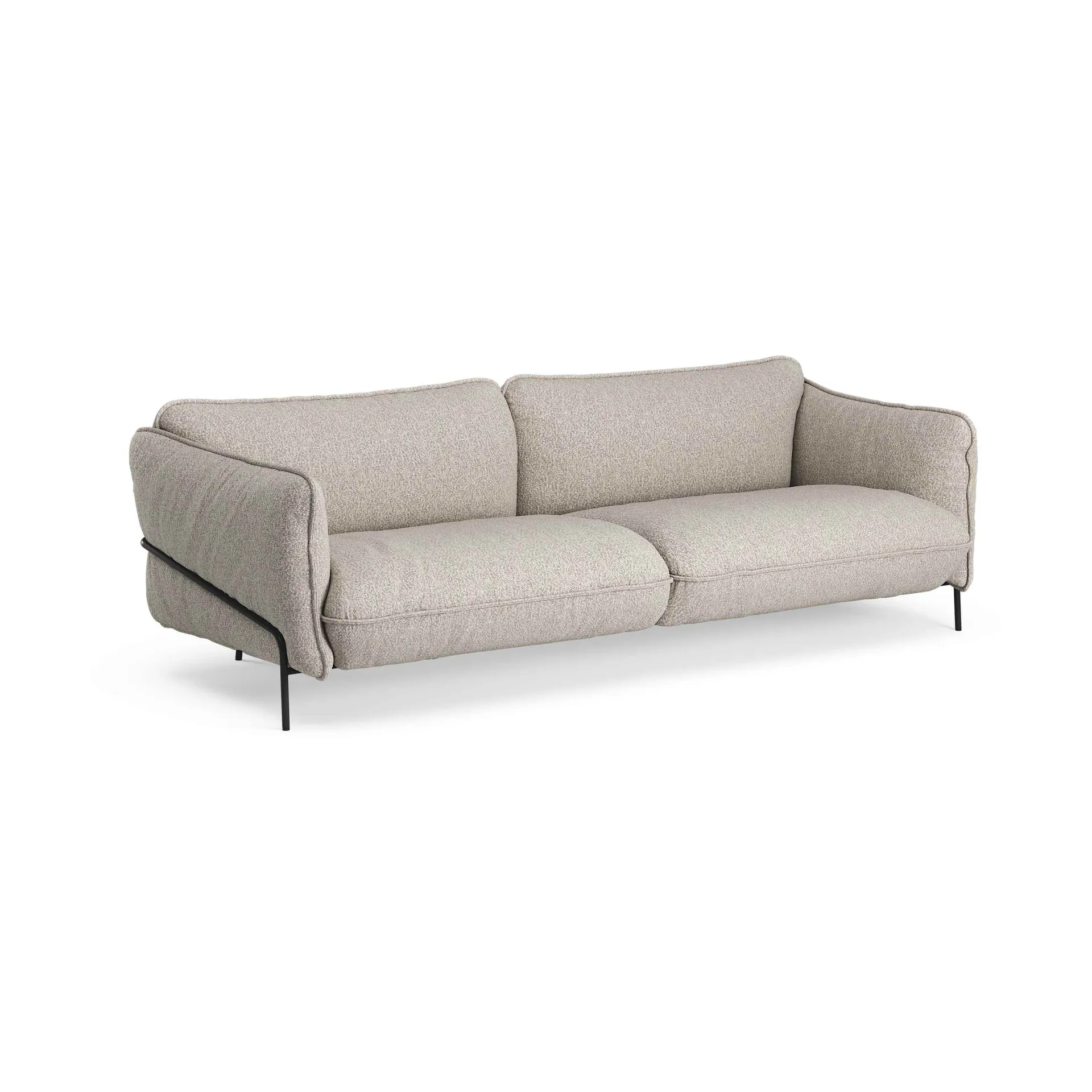 Sofa Continental, Wave Cobblestone-stal lakierowana na czarno Swedese