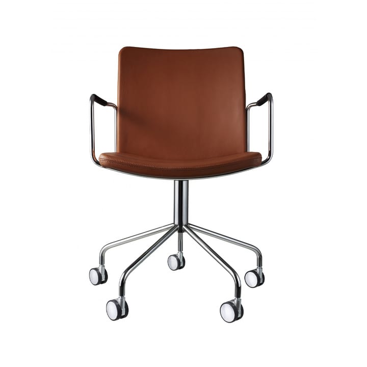 Stella krzesło biurowe z podłokietnikami - Elmosoft 33004 brązowy-chrom - Swedese