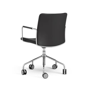 Stella podnoszenie/opuszcz krzesło biurkowe - Skórzany elmosoft 99999 czarny-chrom - Swedese