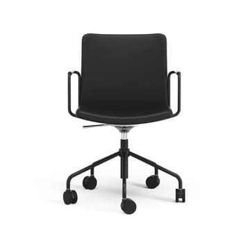 Stella podnoszenie/opuszcz krzesło biurkowe - Skórzany elmosoft 99999 czarny, czarny stativ - Swedese