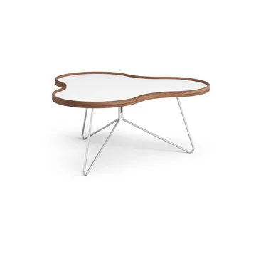 Stół Flower 84x90 cm - W39cm-bialy-orzech-chrom - Swedese