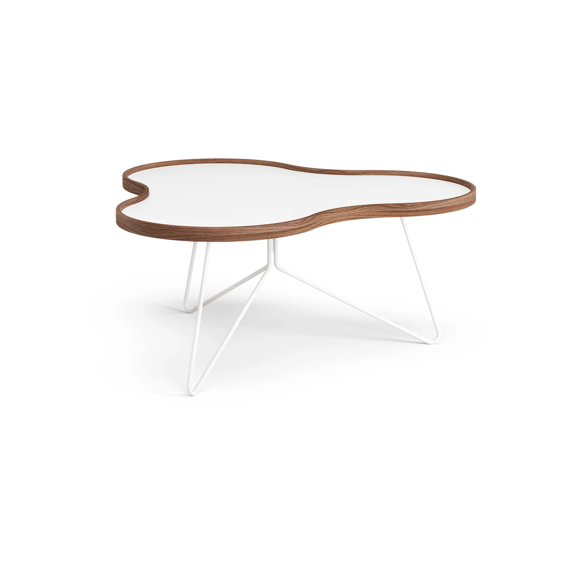 Stół Flower 84x90 cm, W39cm-biały-orzech-biały stojak Swedese